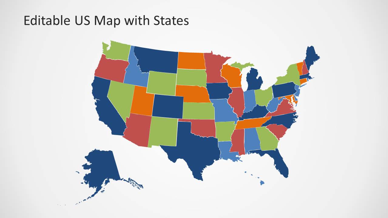 Editable US Map Template for PowerPoint with States SlideModel