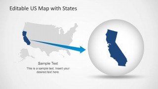 California State Highlight over United States of America