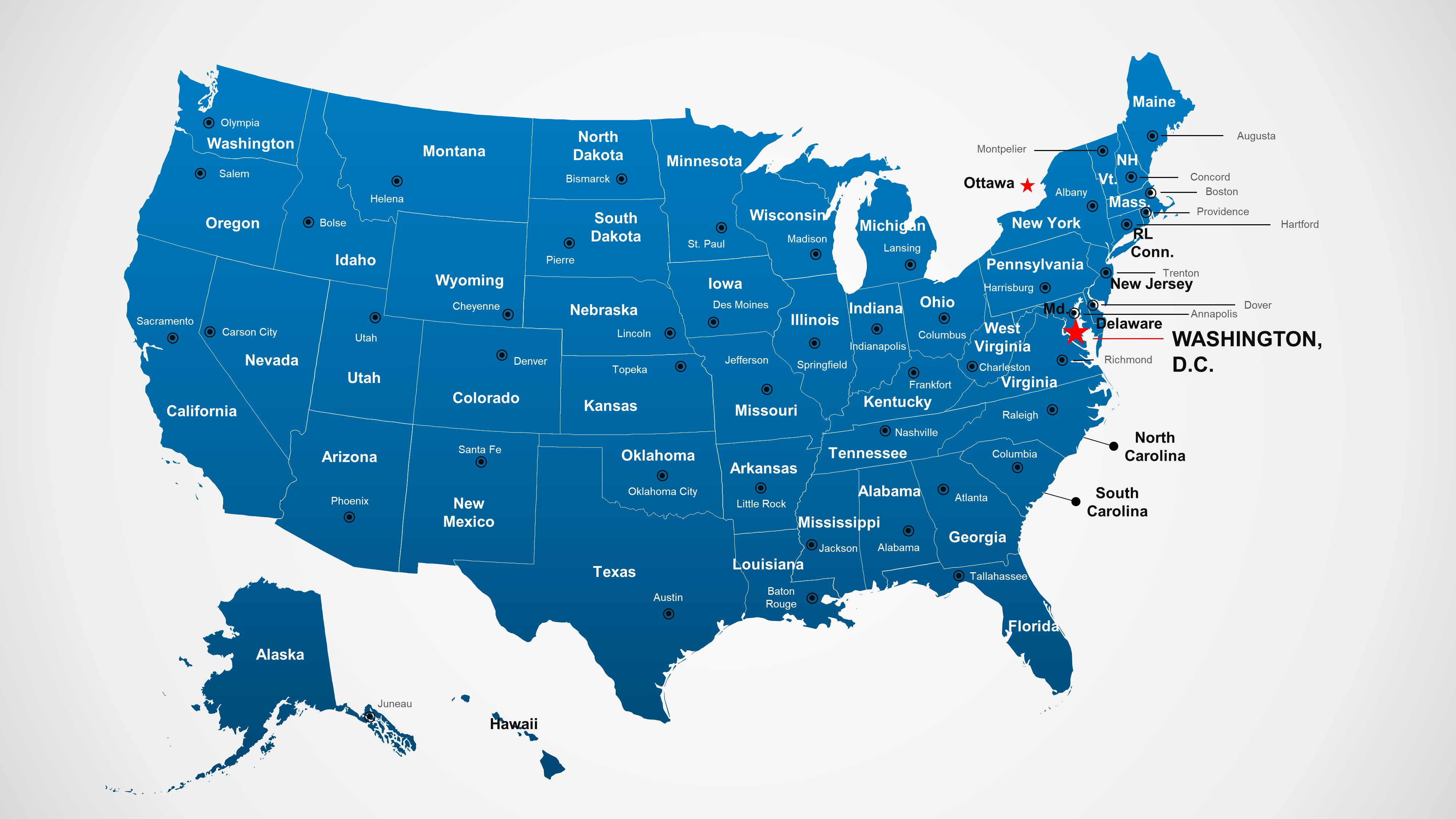 US Map Template for PowerPoint with Editable States SlideModel