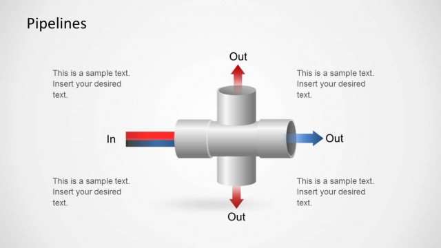 In Out Pipelines Diagram for PowerPoint