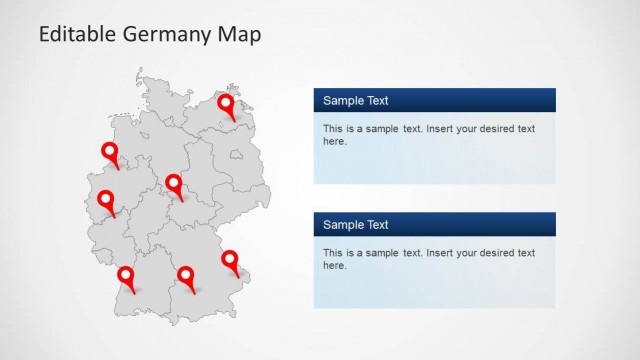 Political Outline Germany Map PowerPoint Template