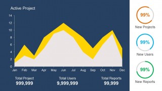 Area Chart for PowerPoint with Blue Background