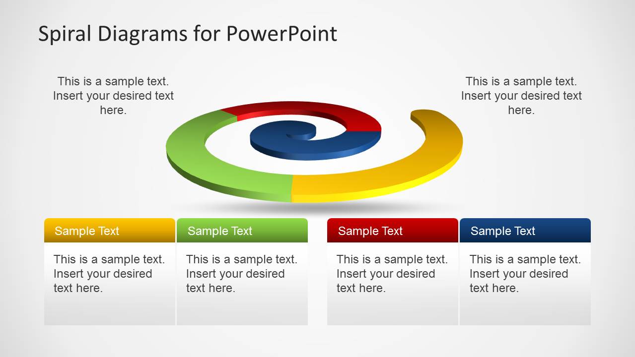 Colorful Spiral Diagrams for PowerPoint SlideModel