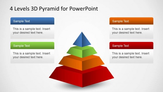 4 Levels 3D Pyramid Template for PowerPoint - SlideModel