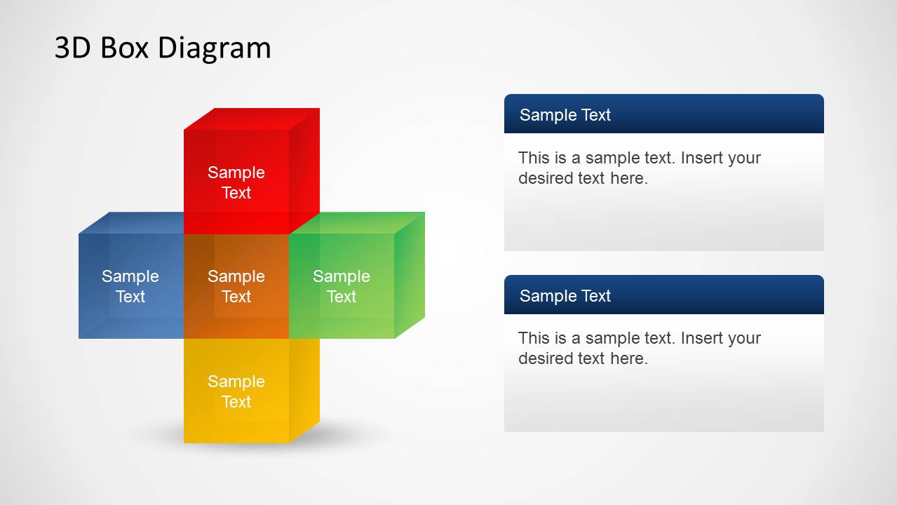 3d Box Diagrams With Text Boxes For Powerpoint Slidemodel