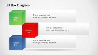 3 3D Boxes in a PowerPoint Slide