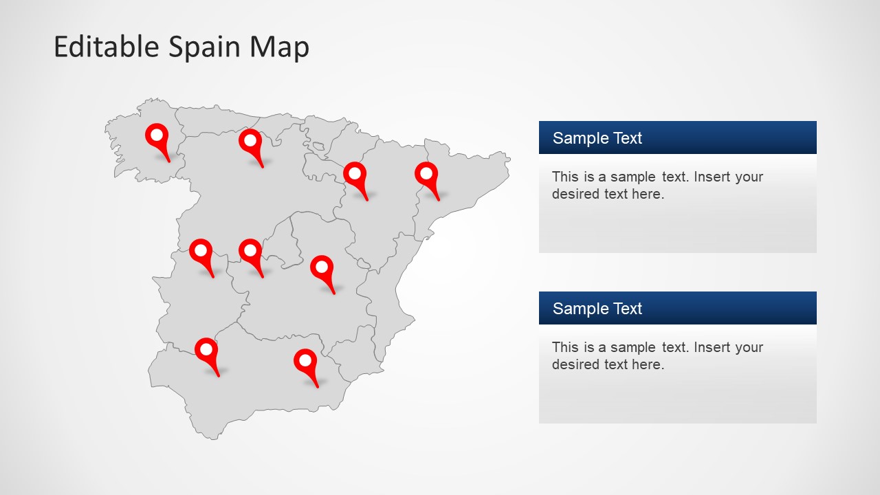 Editable map Malaga Spain