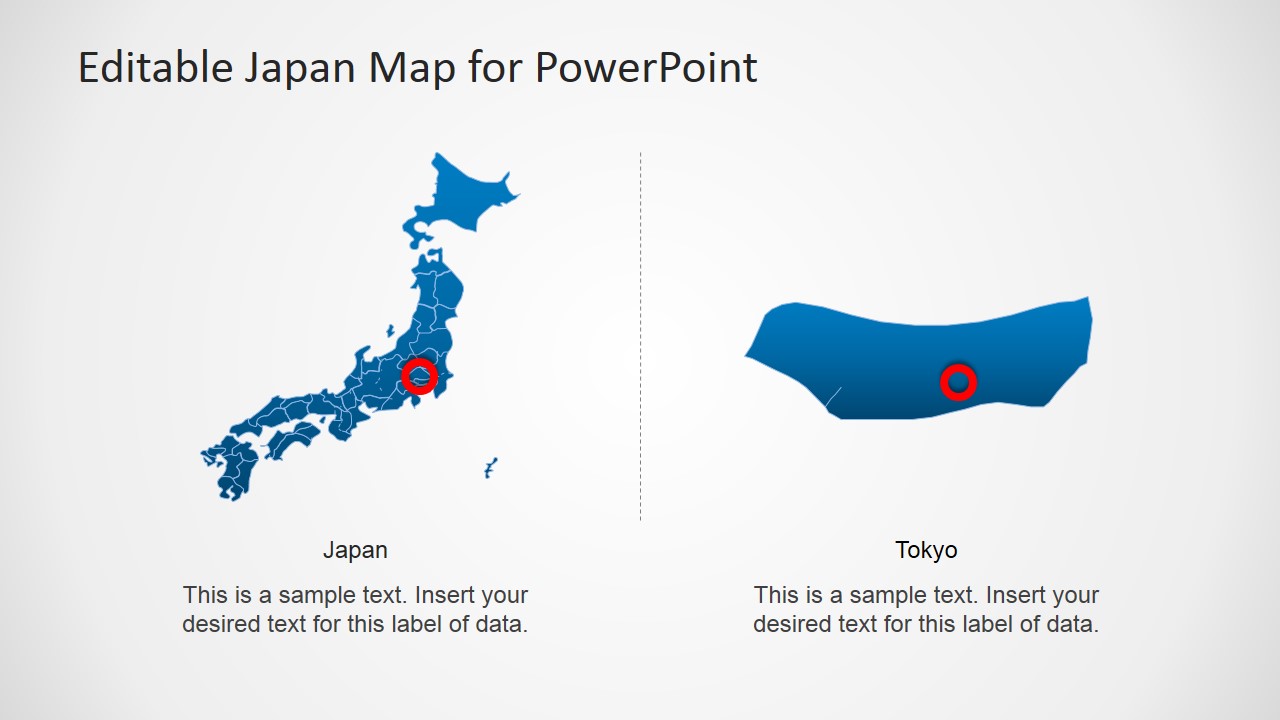 Japan PowerPoint Map with Tokyo