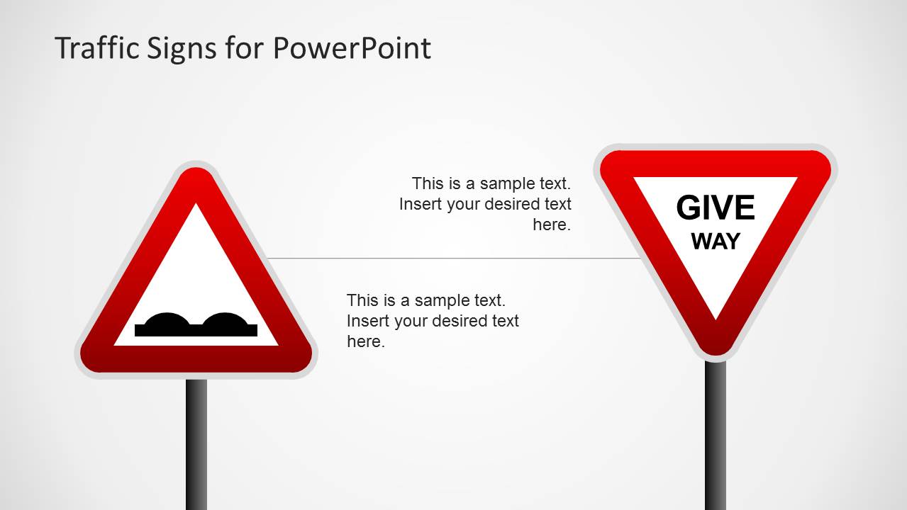 PowerPoint Triangular Red Traffic Signs