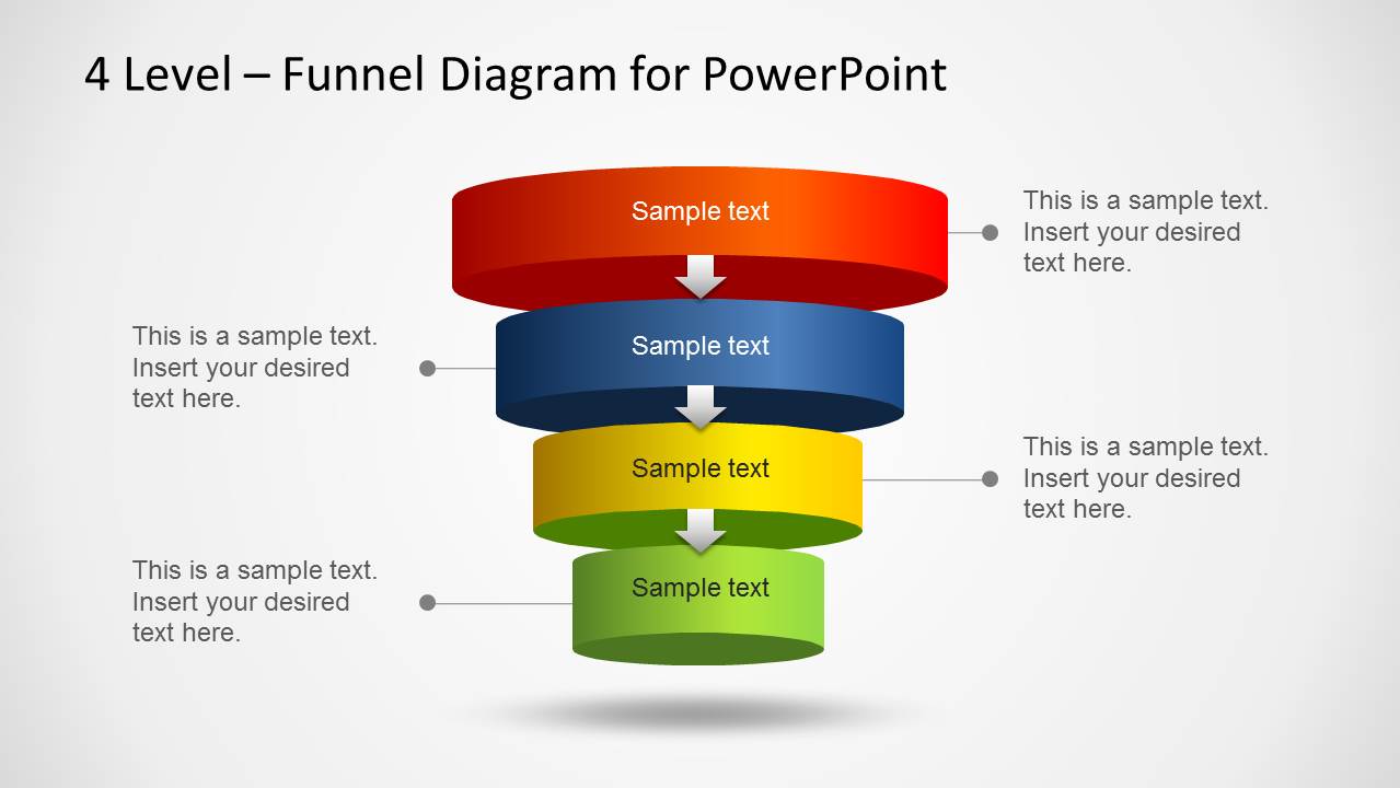 4 Level Editable Funnel Diagram For Powerpoint Slidemodel 1256