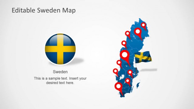 Editable Sweden Map Template for PowerPoint