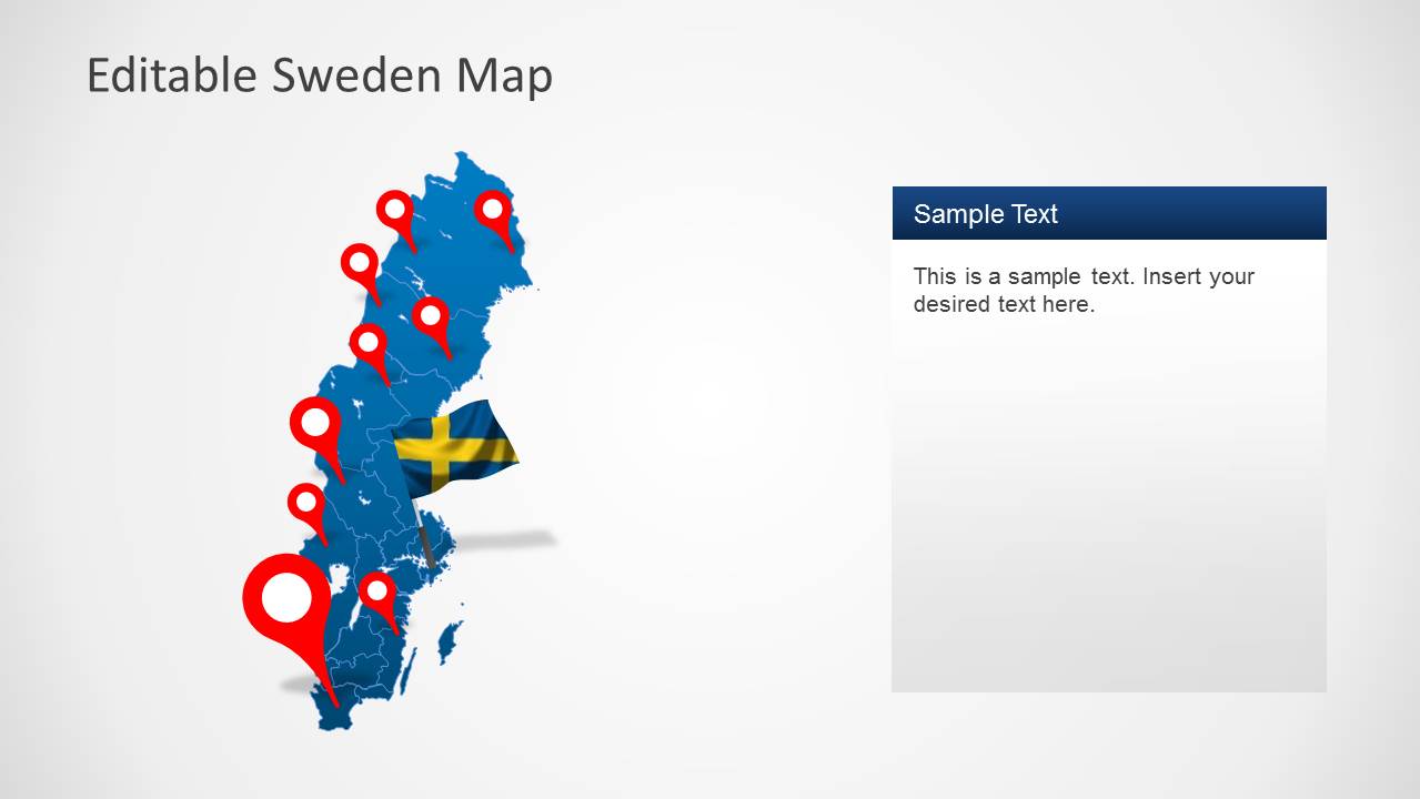 Editable map Stockholm Sweden Sverige