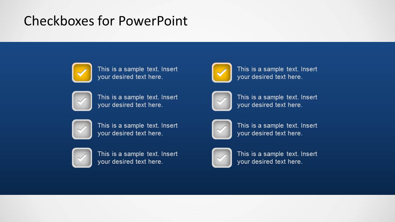 Checkboxes Template For PowerPoint SlideModel