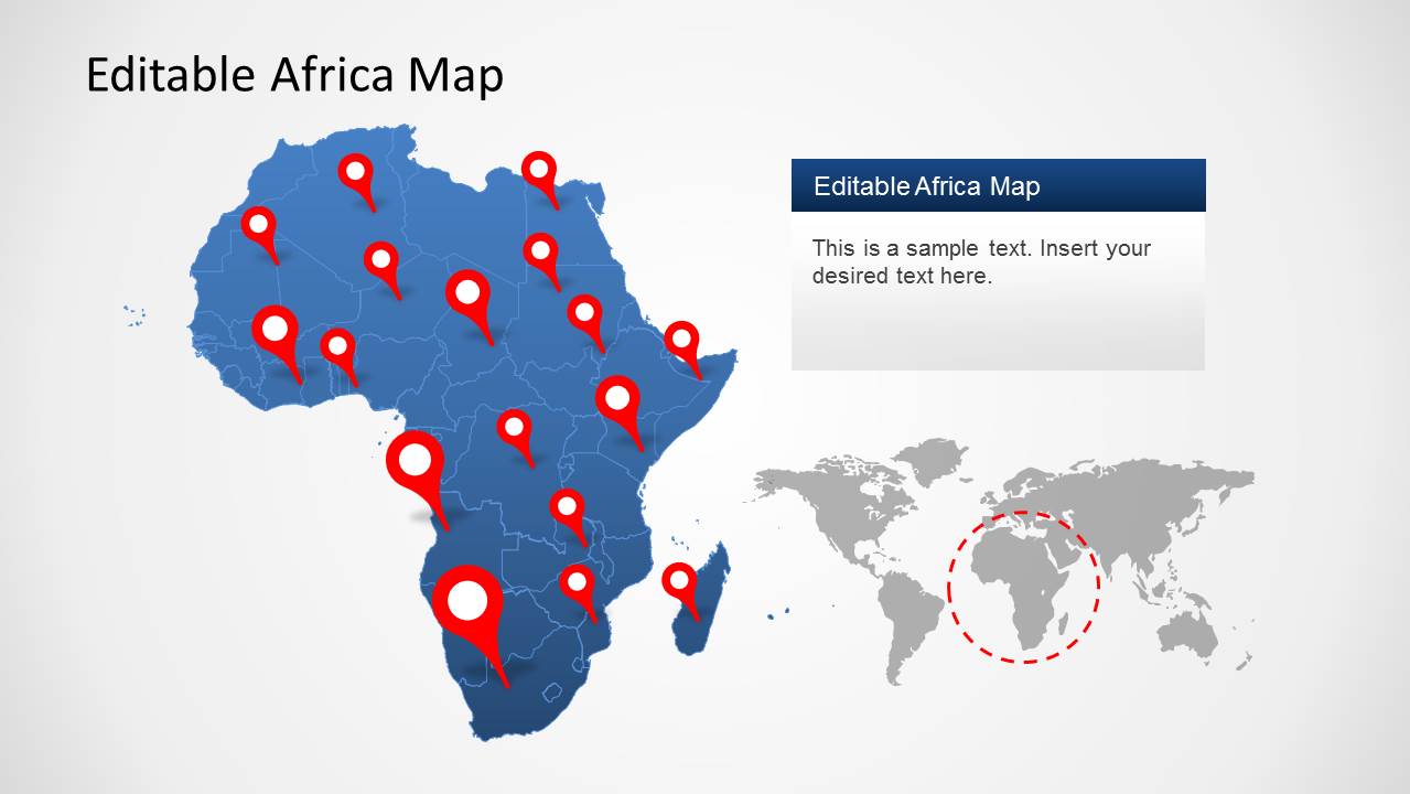 Editable Map Of Africa Africa Map Template For Powerpoint - Slidemodel