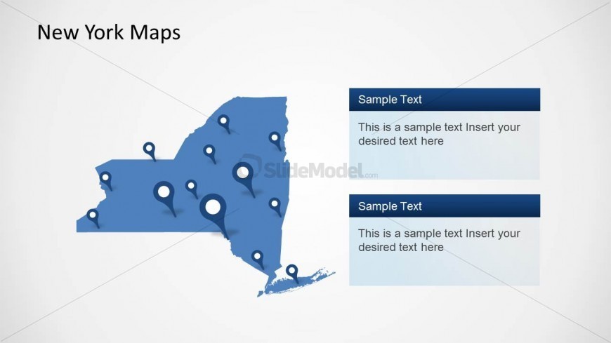 PowerPoint Editable Map of New York State