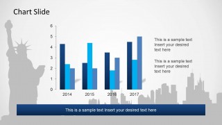 PowerPoint Background of New York with Editable Bar Chart