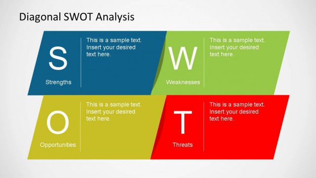 Diagonal SWOT Analysis PowerPoint Slide Designs