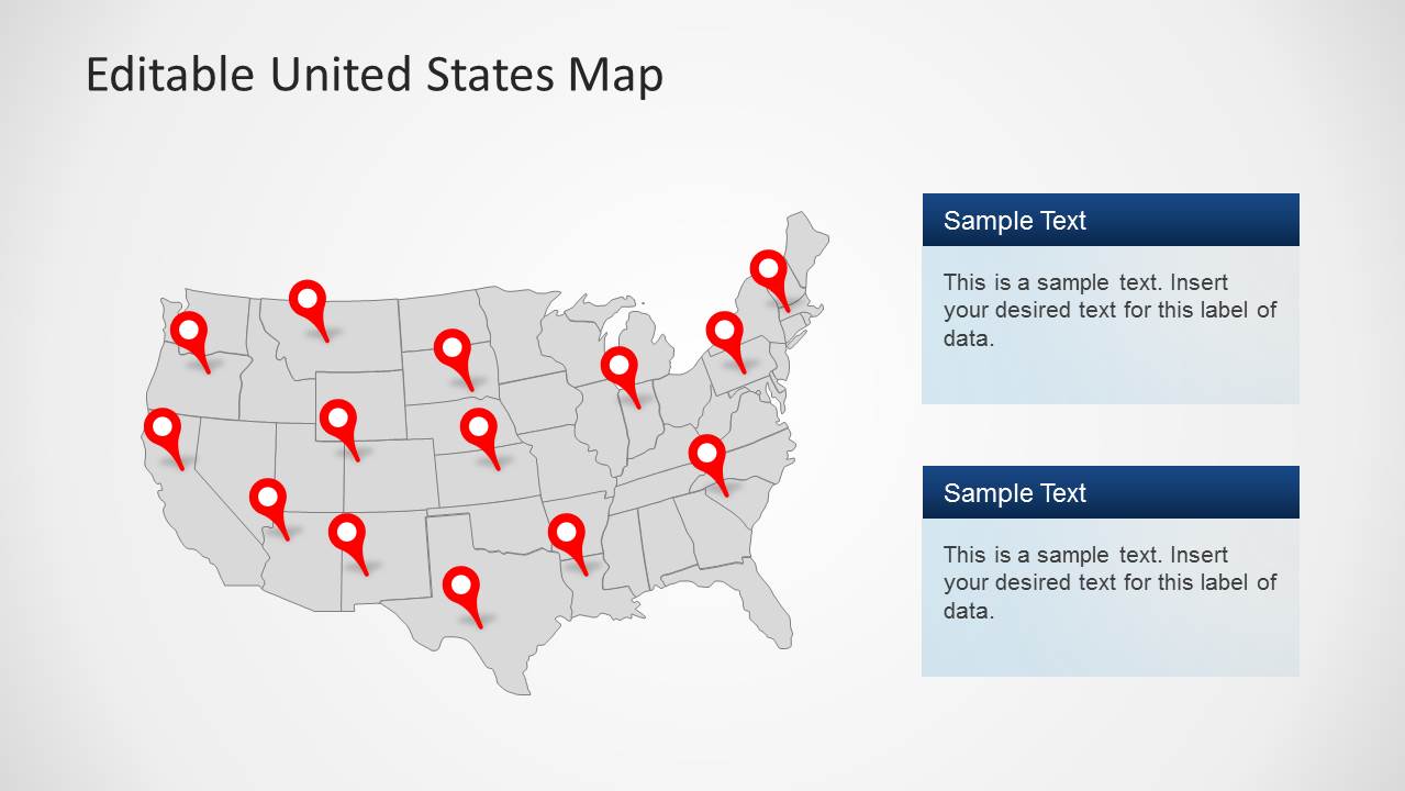 United States Map Template for PowerPoint SlideModel