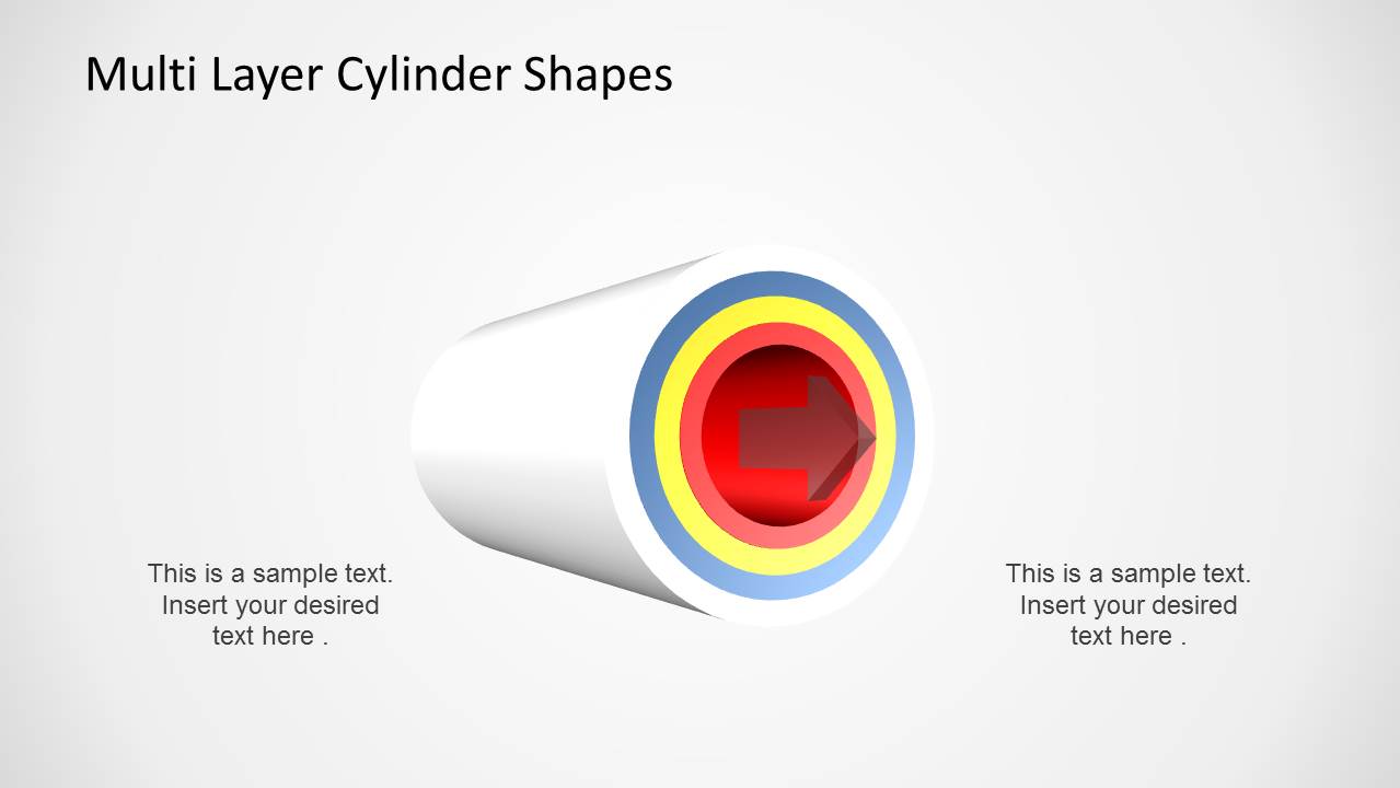 Multi Layer Cylinder Shapes for PowerPoint with 4 Layers