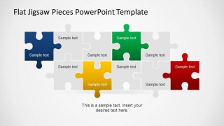 Two line of interlocking jigsaw pieces created as PowerPoint Shapes.