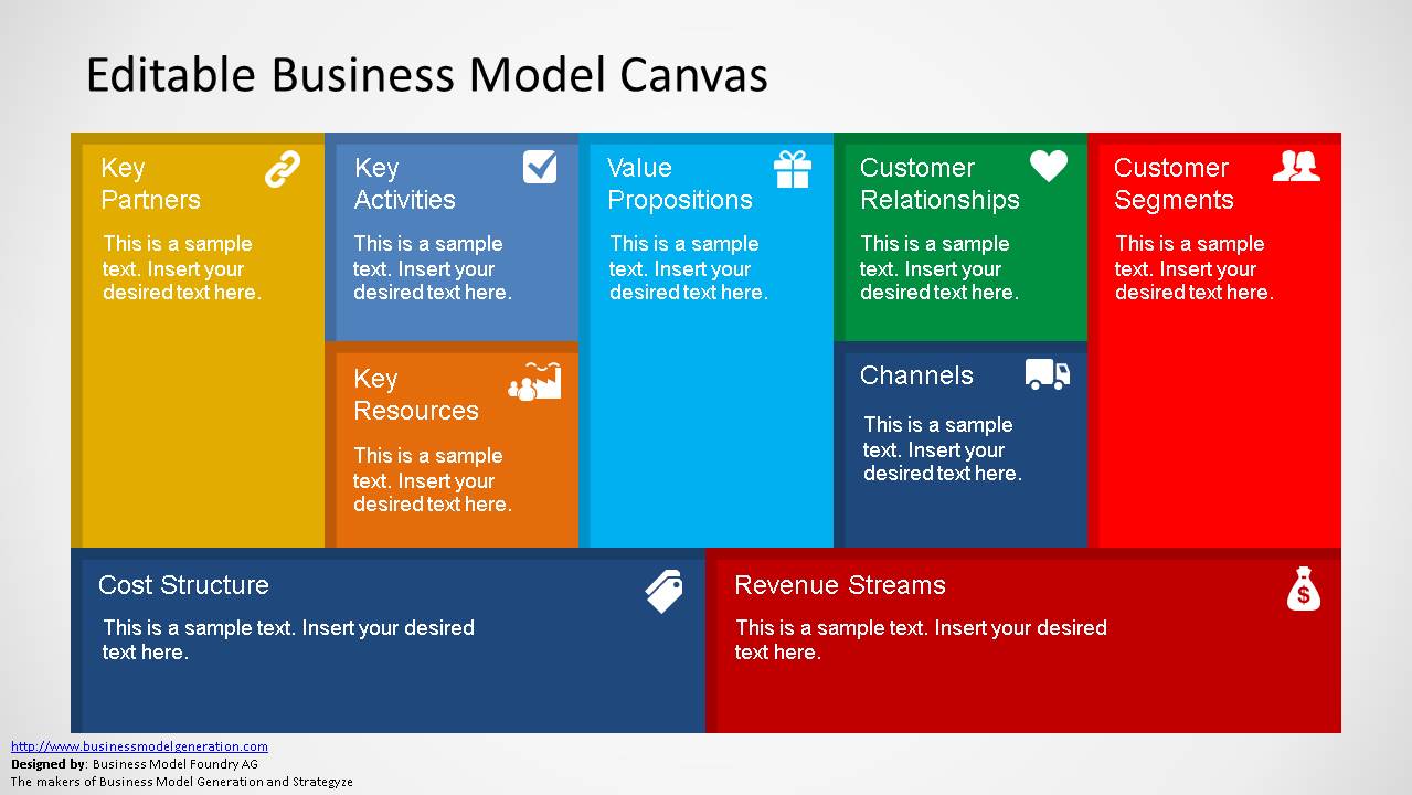 Business Model Canvas Slide Design - SlideModel Intended For Canvas Business Model Template Ppt