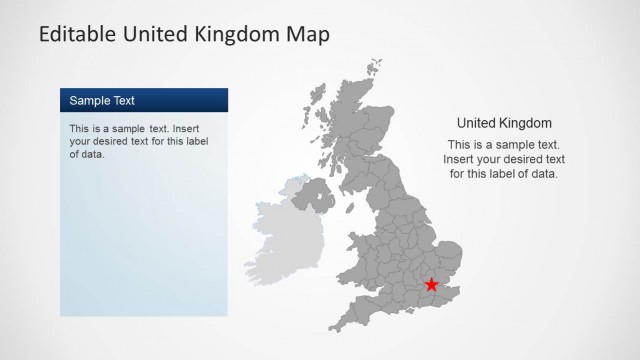 UK PowerPoint Map with London Capital