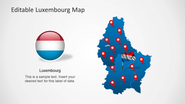 Editable Luxembourg Map Template for PowerPoint