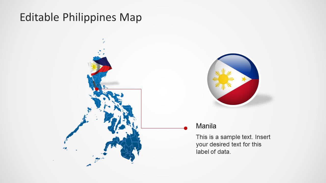 PowerPoint Map with Icon of Philippines