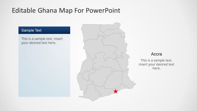 Editable Ghana Political Map PowerPoint
