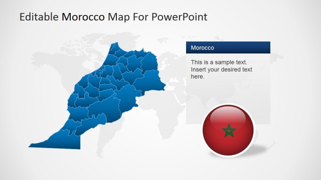 Political Outline Map of Morocco for PowerPoint
