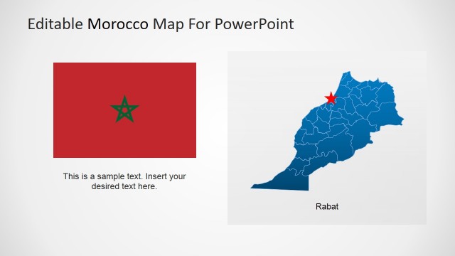 Morocco Flag Icon and Editable PowerPoint Map