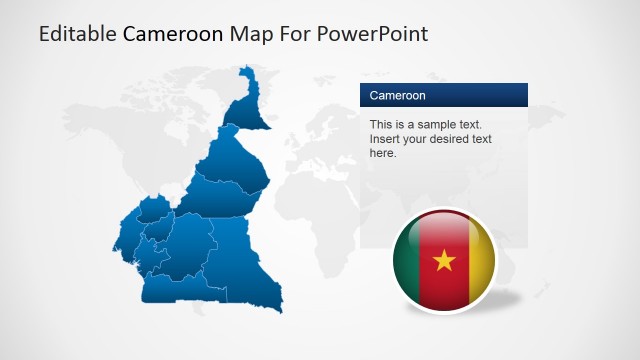 Republic of Cameroon Political Outline Map for PowerPoint
