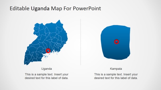 Uganda PowerPoint Map with Kampala Locator and Highlight
