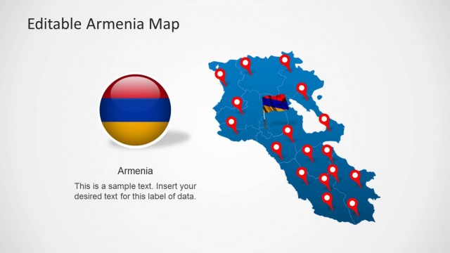 Editable Armenia Map Template for PowerPoint