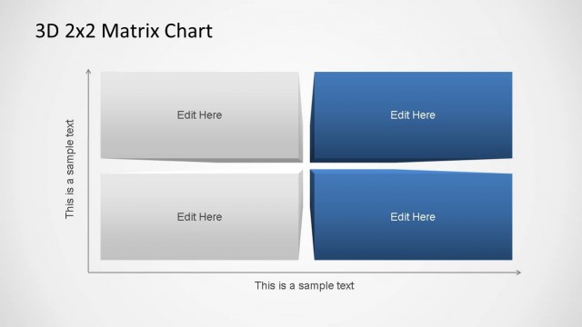 3D Matrix Charts PowerPoint 2×2 Front View