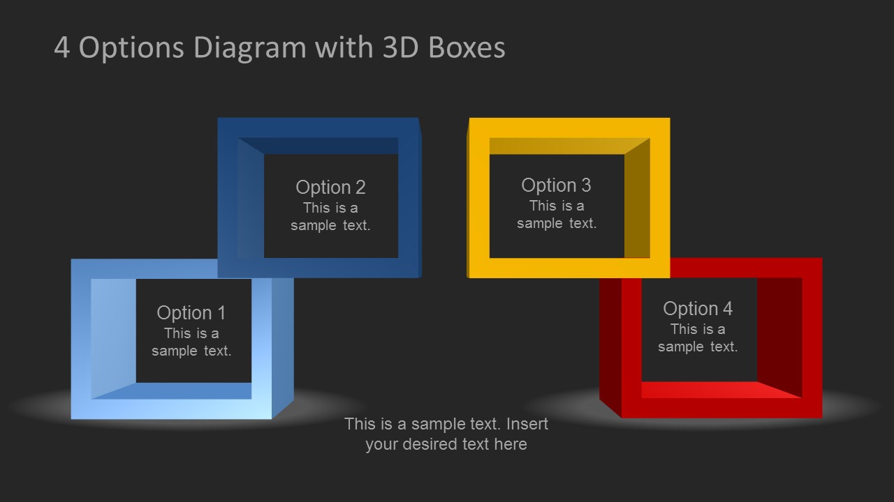 Four Option 3d Frames Powerpoint Diagram Slidemodel