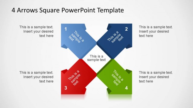 4 Arrows Square PowerPoint Template