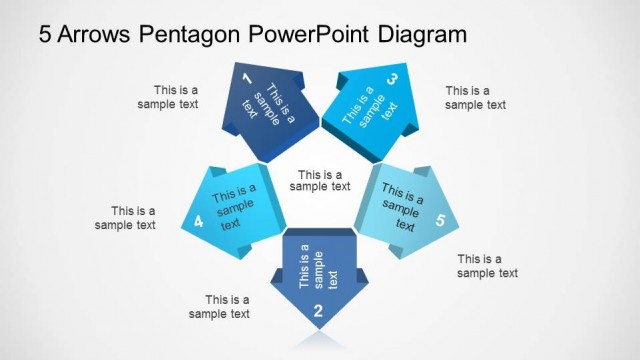 5 Arrows Pentagon PowerPoint Diagram