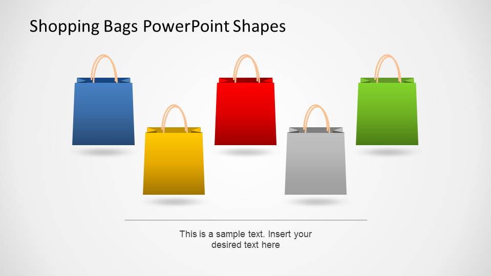 Shopping Bags SALE PowerPoint Shapes SlideModel