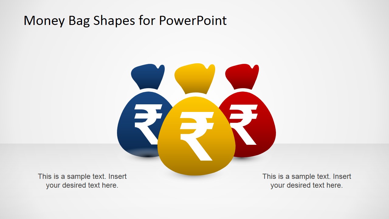 indian of symbol money Bags Template  with Indian SlideModel PowerPoint Rupee Money