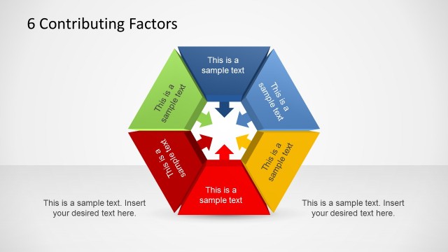 6 Contributing Factors Diagram Template for PowerPoint