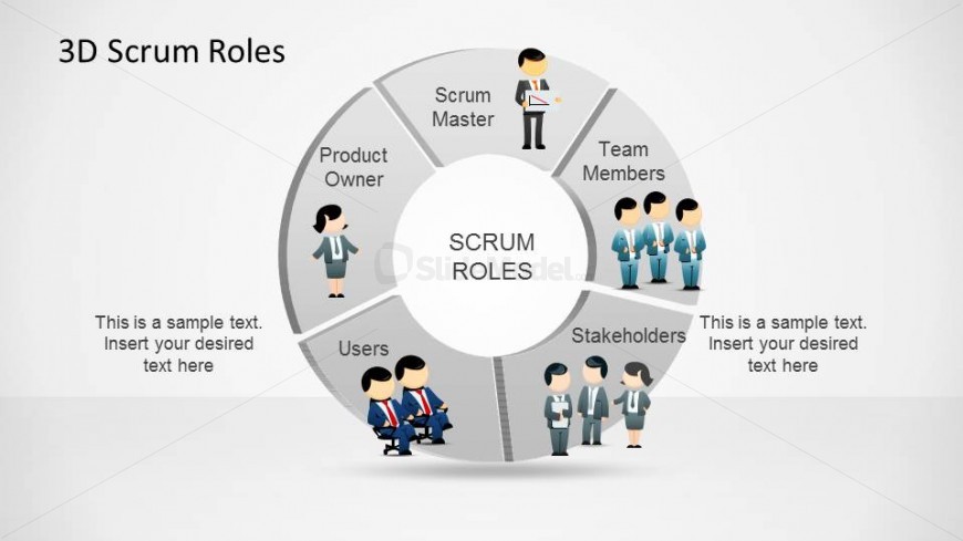 3D Agile Scrum Roles PowerPoint Diagram - SlideModel