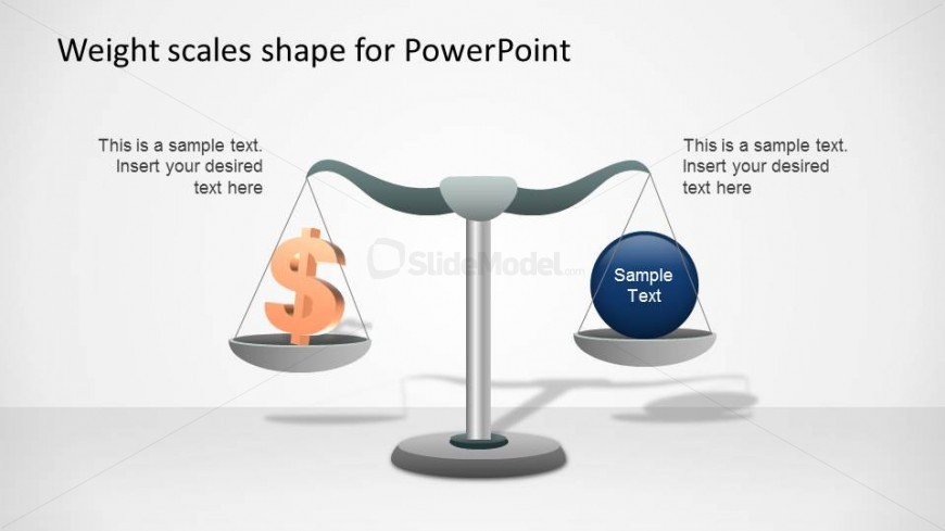 Weight Scale comparing a dollar sign versus generic concept.