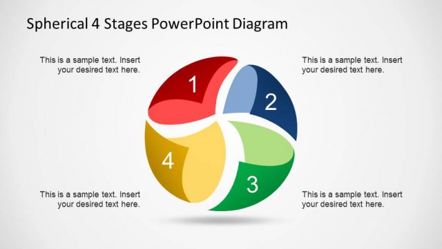 Spherical 4 Stages PowerPoint Diagram