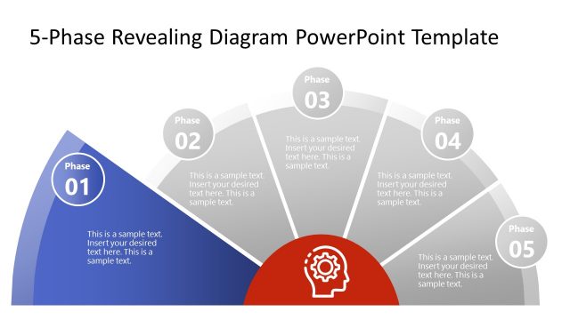 Editable 5-Phase Revealing Diagram for PPT