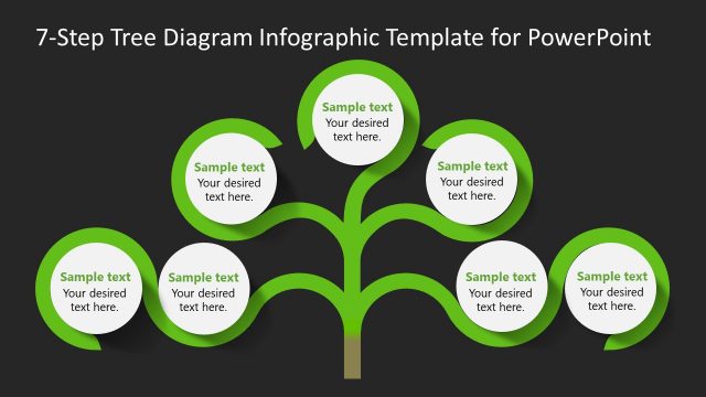 Dark Background 7-Step Tree Diagram for PowerPoint