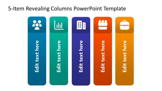 5-Item Revealing Columns PowerPoint Template