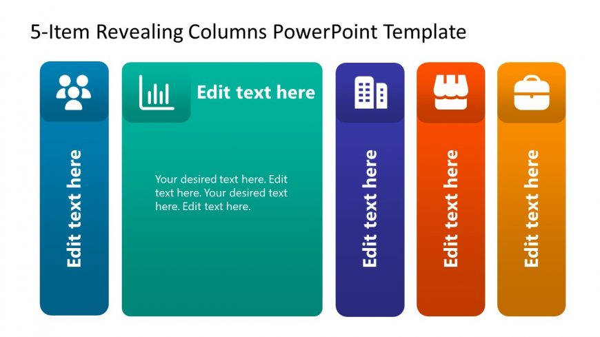 Revealing Columns Template Diagram with Infographic Icons
