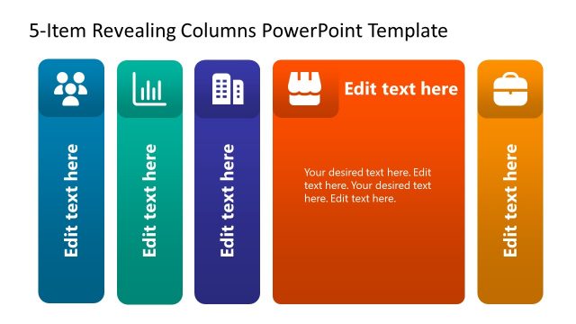 Multi-Color 5 Columns Revealing Infographic Slide Design