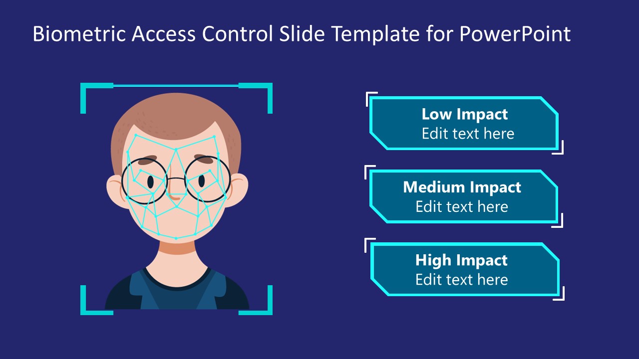 Biometric Access Control Slide with Male Human Character